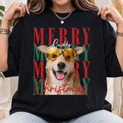Custom Pet Christmas Shirt, Personalized Dog Face Portrait Tee, Dog Lover Gift, Custom Photo Pet Shirt