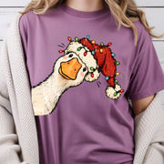 Funny Goose Christmas Shirt, Goose Comfort Shirt, Preppy Christmas Jolly Goose T-Shirt, Santa Goose Shirt