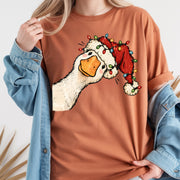 Funny Goose Christmas Shirt, Goose Comfort Shirt, Preppy Christmas Jolly Goose T-Shirt, Santa Goose Shirt