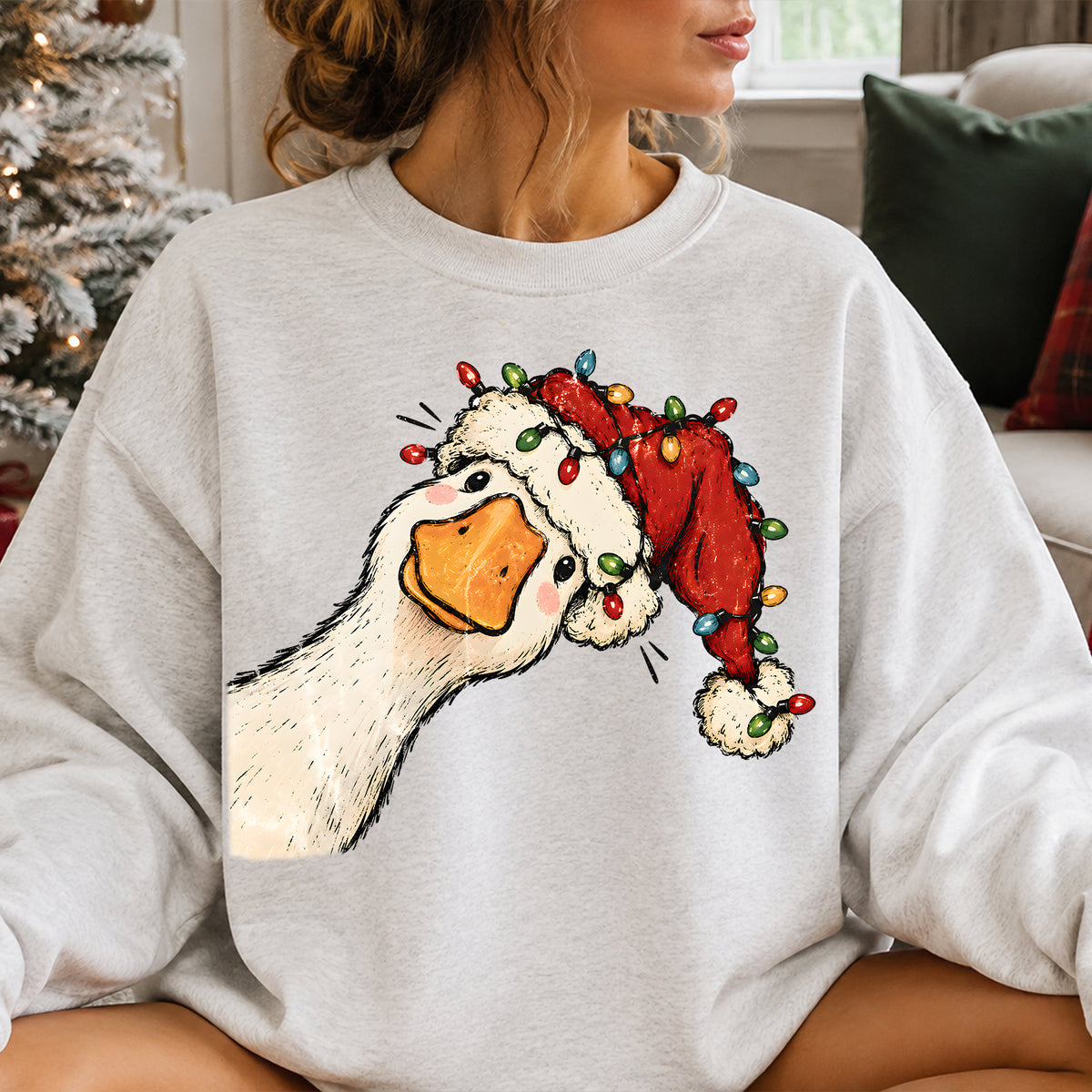 Funny Goose Christmas Shirt, Preppy Christmas Jolly Goose T-Shirt, Santa Goose Shirt