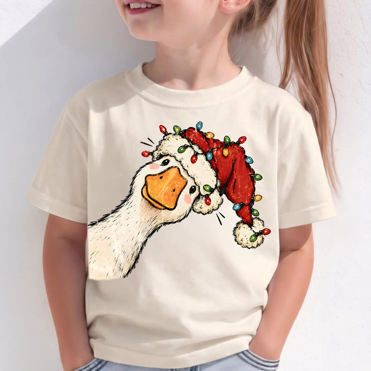 Funny Goose Christmas Shirt, Preppy Christmas Jolly Goose T-Shirt, Santa Goose Shirt