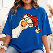 Funny Goose Christmas Shirt, Preppy Christmas Jolly Goose T-Shirt, Santa Goose Shirt