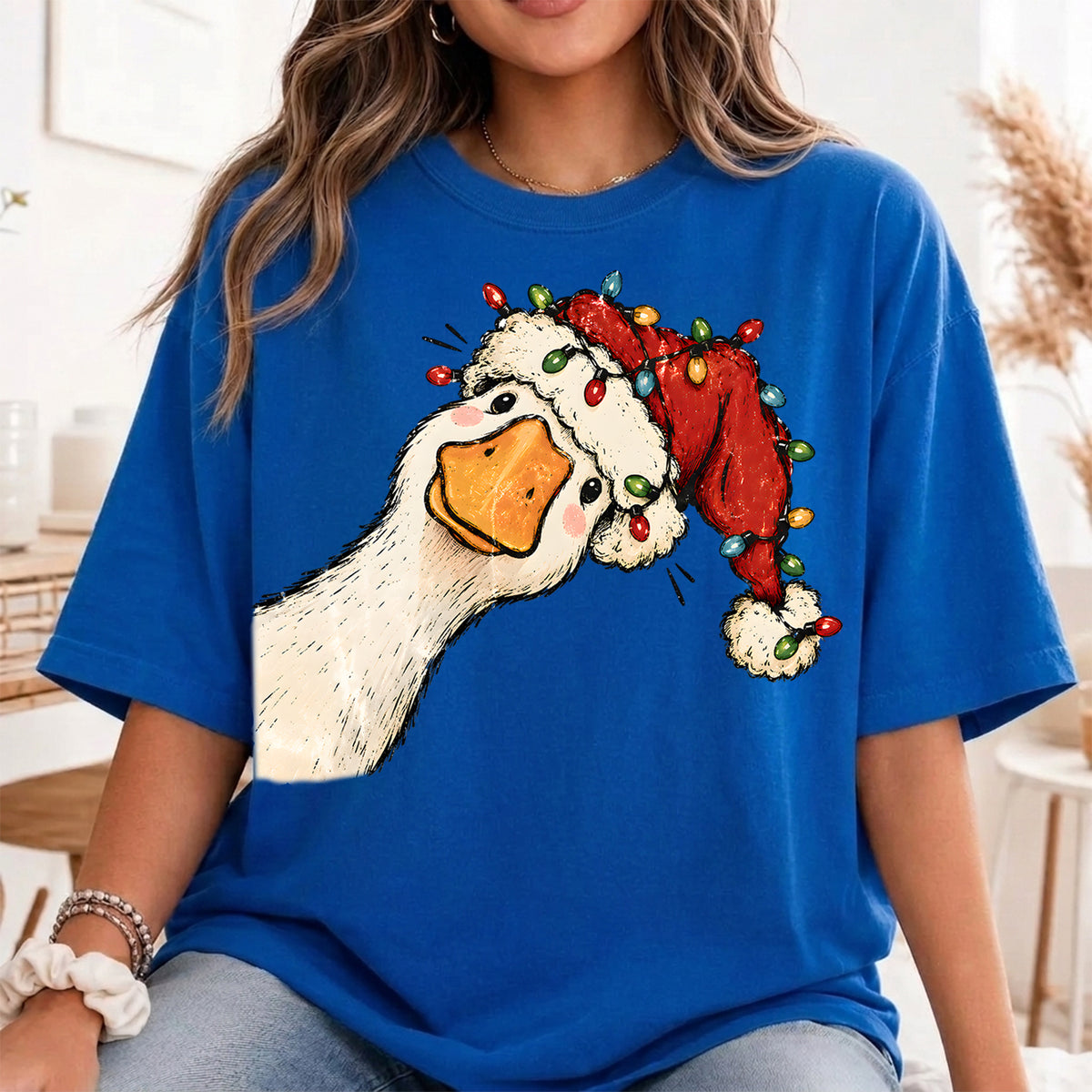 Funny Goose Christmas Shirt, Preppy Christmas Jolly Goose T-Shirt, Santa Goose Shirt