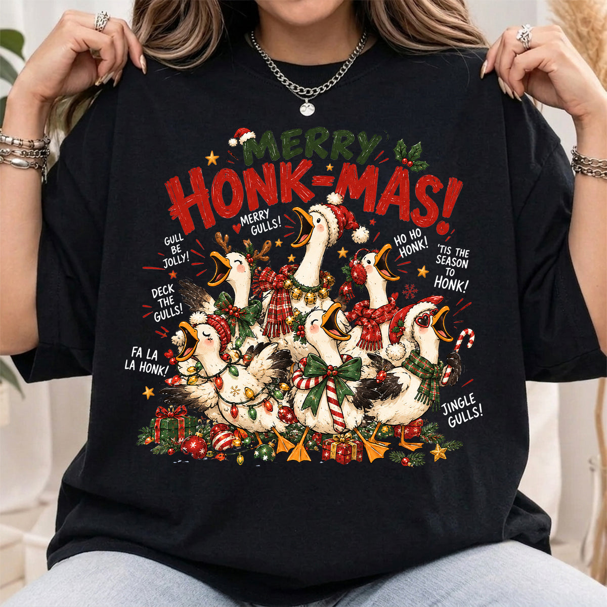 Merry Honkmas Goose Christmas Shirt, Christmas Sweater, Funny Holiday Goose Shirt