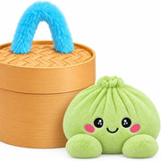 Cute Plush Dumpling Soft Rainbow Squishies with Steamer for Adults Gift