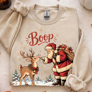Vintage Santa Reindeer Boop Christmas Shirt, Christmas Sweater, Cute Christmas Sweater