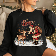 Vintage Santa Reindeer Boop Christmas Shirt, Christmas Sweater, Cute Christmas Sweater