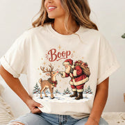 Vintage Santa Reindeer Boop Christmas Shirt, Christmas Sweater, Cute Christmas Sweater