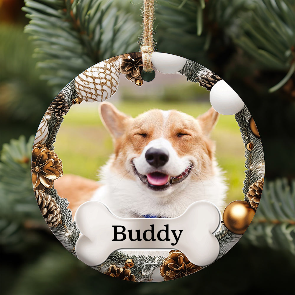 Personalized Dog Photo Ornament 2026, Custom Photo Ceramic Ornament, Gift For Dog Lovers