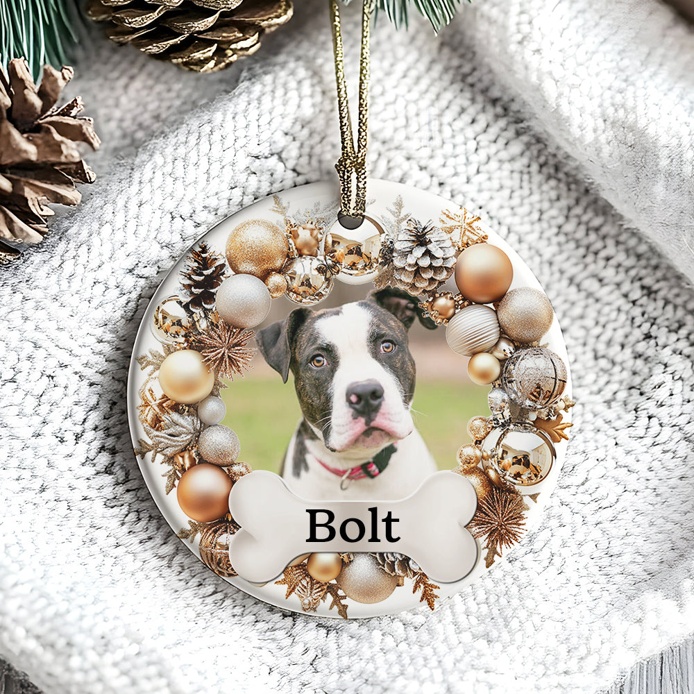 Personalized Dog Photo Ornament 2026, Custom Photo Ceramic Ornament, Gift For Dog Lovers