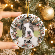 Personalized Dog Photo Ornament 2026, Custom Photo Ceramic Ornament, Gift For Dog Lovers