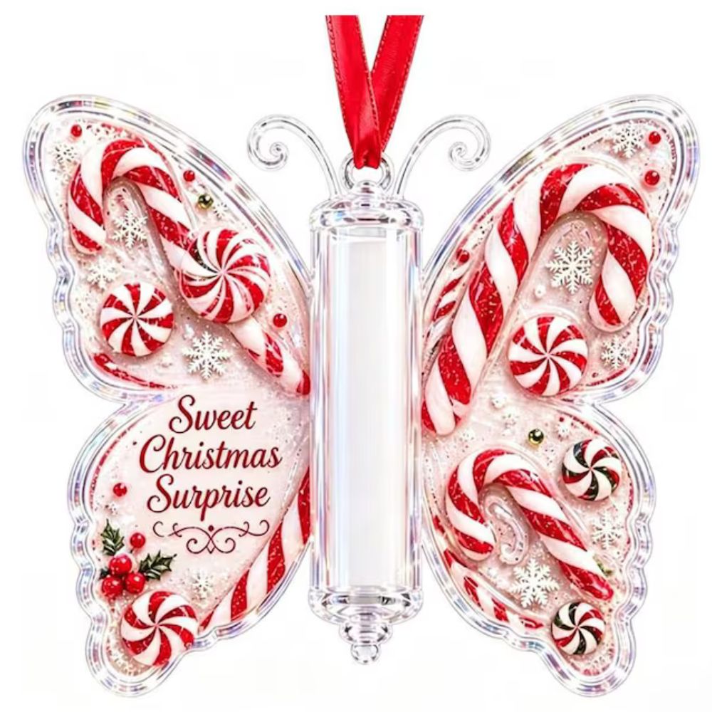 Butterfly Christmas Cash Holder Ornament, Acrylic Money Gift Holder, Christmas Gift For Kid