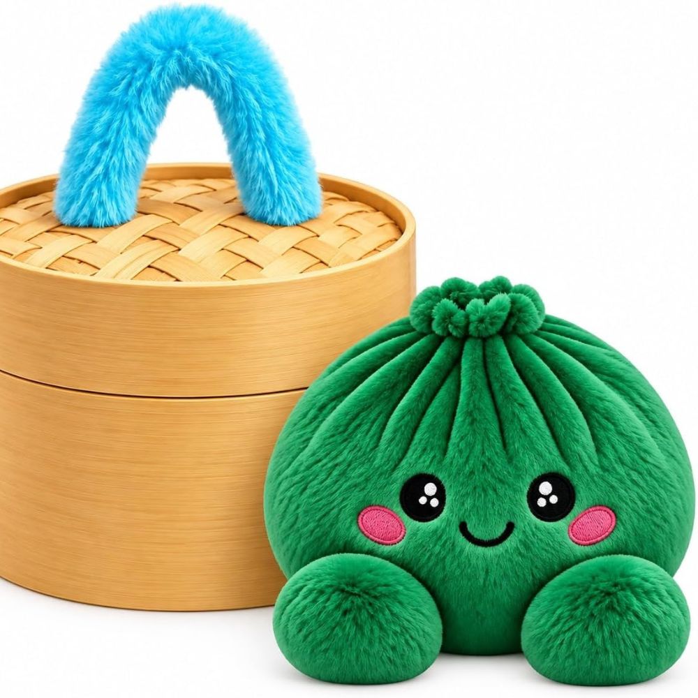 Cute Plush Dumpling Soft Rainbow Squishies with Steamer for Adults Gift
