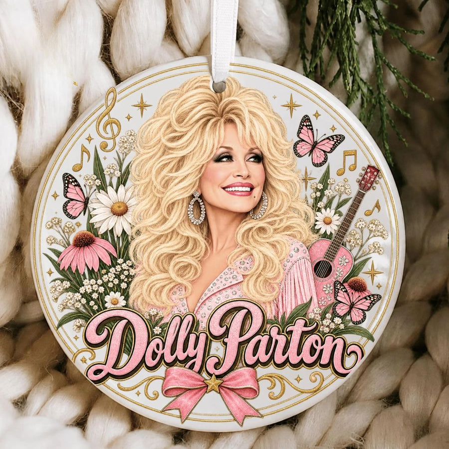Dolly Parton Memorial Ornament 1946–2026, Dolly Christmas Ceramic Ornament, Country Music Legend Tribute