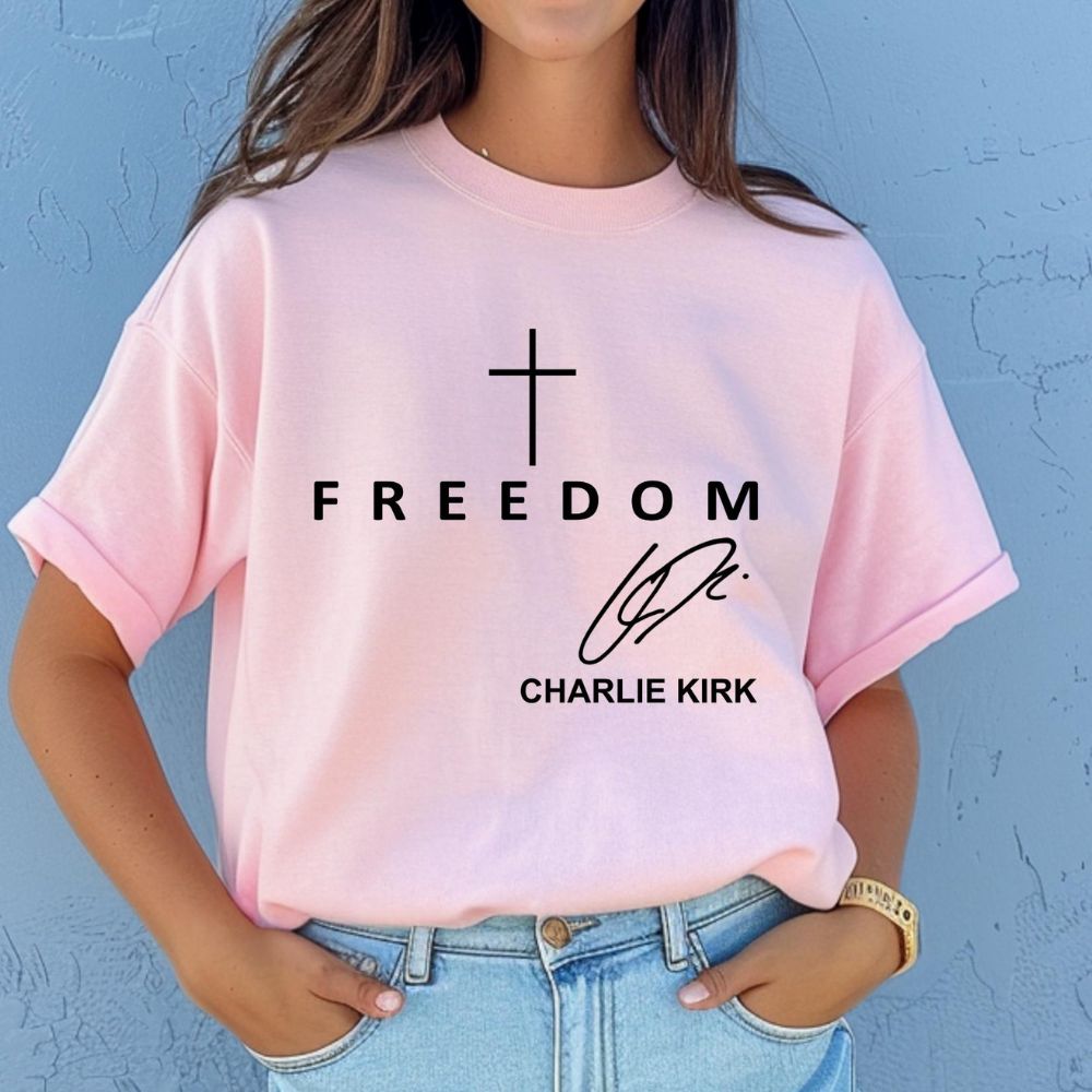 Freedom Charlie Kirk Signature T-Shirt, Charlie Kirk Memorial Shirt, Charlie Kirk Remembrance Shirt