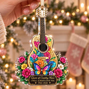 Dolly Parton Guitar Memorial Ornament, Dolly Parton Acrylic Ornament, Pink Country Music Stained Glass