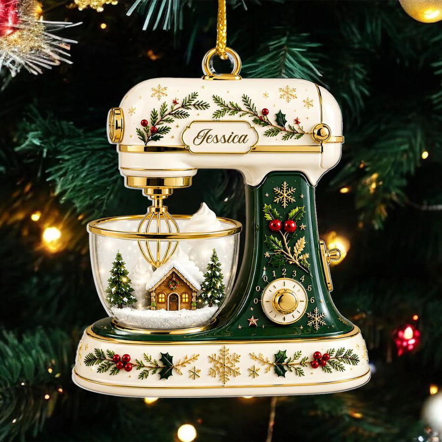 Custom Christmas Baking Mixer Ornament, Personalized Acrylic Ornament, Baking Gift For Bakers