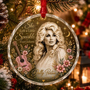 Dolly Parton Christmas Ornament, Country Music Legend Memorial Glass Ornament, She Left a Little Sparkle