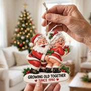 Personalized Couple Acrylic Ornament, Growing Old Together Christmas Keepsake, Anniversary Gift