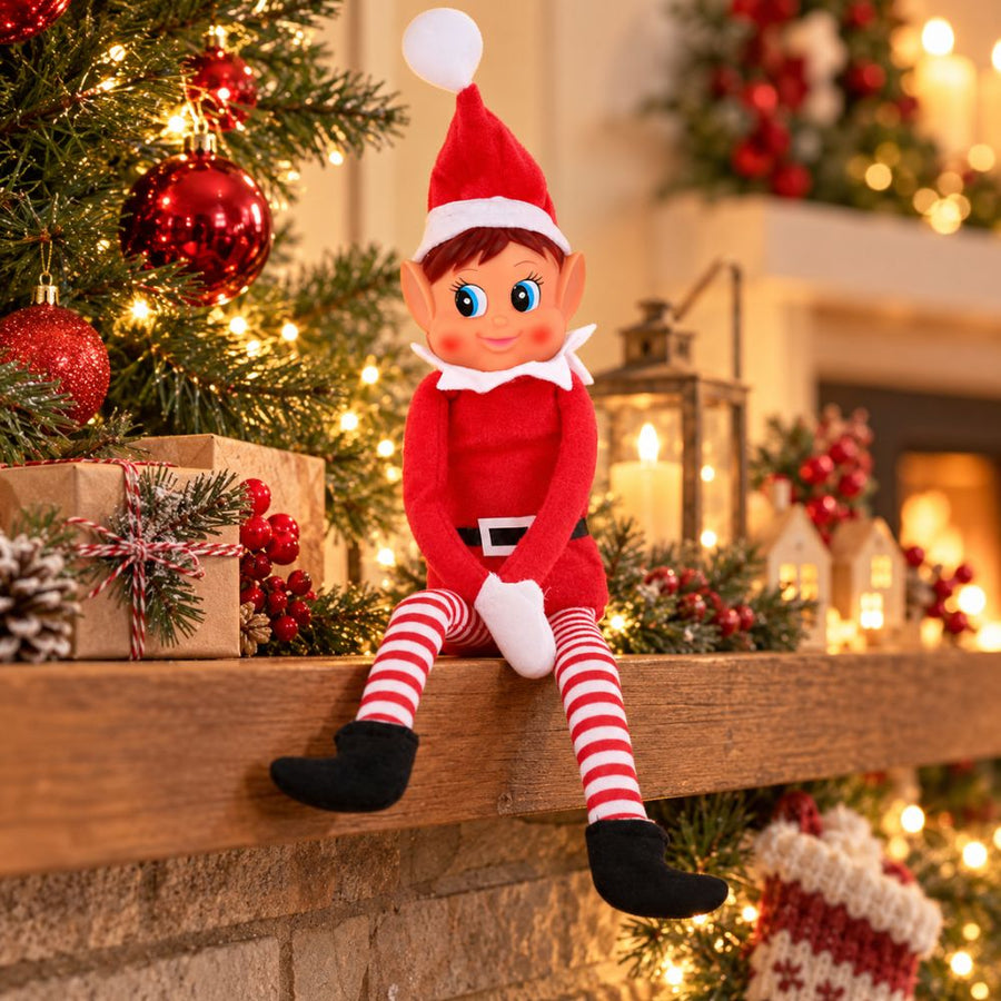 Christmas Elf Behaving Badly Plush Doll – 12-Inch Naughty Elfette Christmas Toy