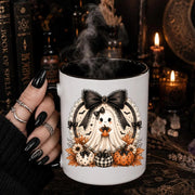 Vintage Halloween Ghost Mug, Halloween Ceramic Mug, Spooky Season Coffee Cup, Fall Halloween Gift