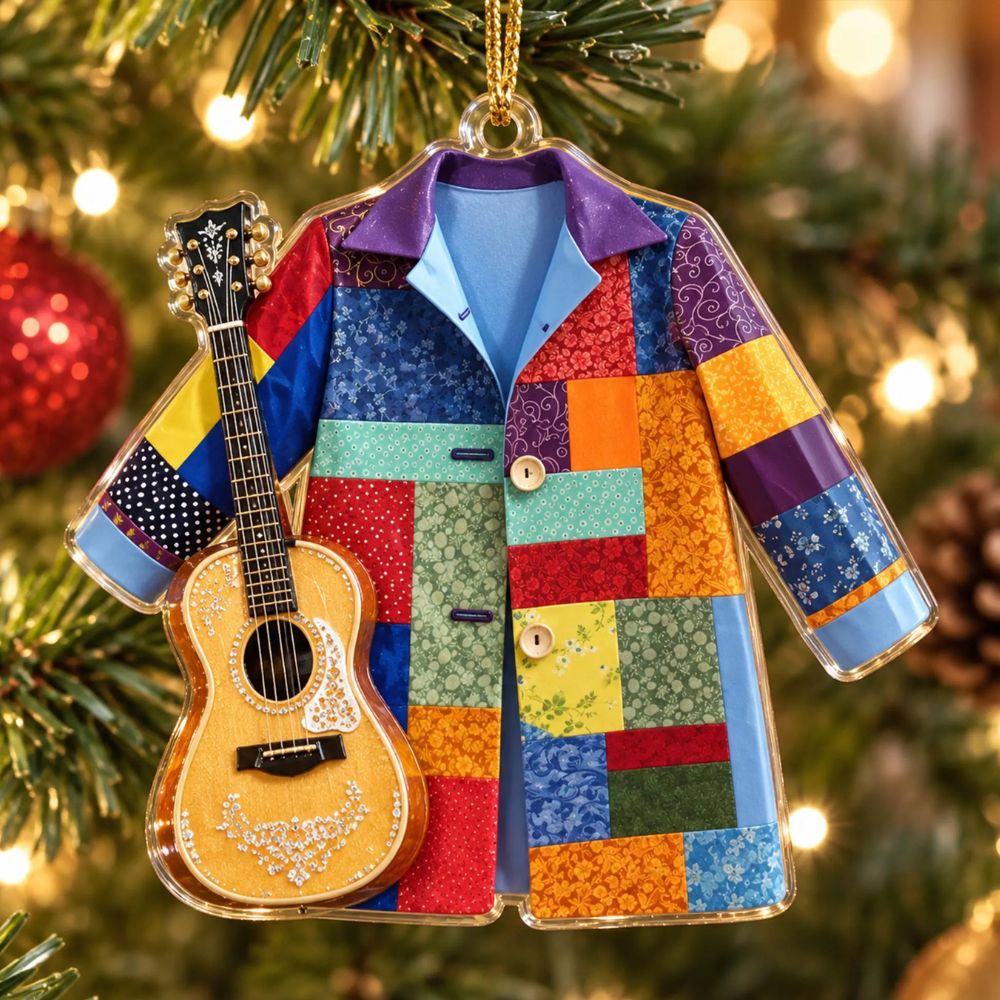 Dolly Parton Coat of Many Colors Acrylic Ornament, Dolly Parton Fan Gift, Country Music Gift