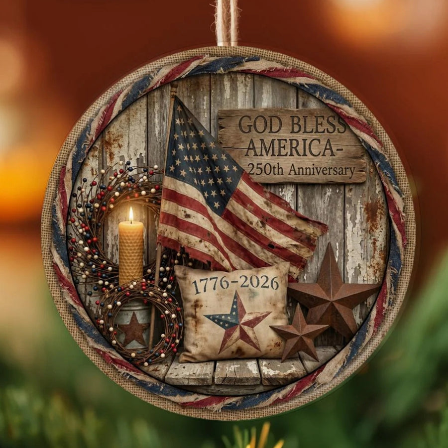 America 250th Celebration Ornament, USA 250 Acrylic Ornament, Christmas Home Decorations