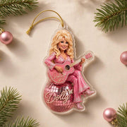 Dolly Parton Acrylic Ornament, Pink Disco Ball Country Music Ornament, Dolly Fan Christmas Gift