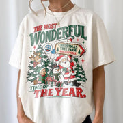 Christmas Tree Comfort Shirt, Wonderful Time Of Year Santa Graphic Tee, Playful North Pole Holiday Top, Festive Family Gift