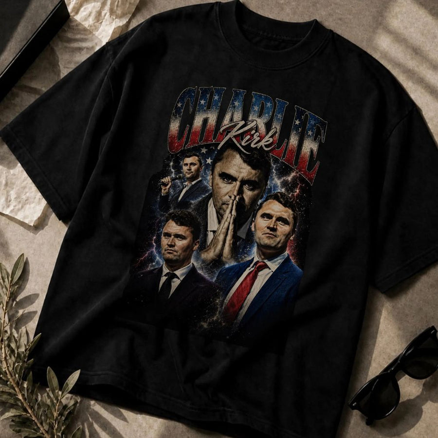 Charlie Kirk Vintage Graphic T-Shirt, Charlie Kirk Memorial Shaka Shirt, Pray for Charlie Kirk