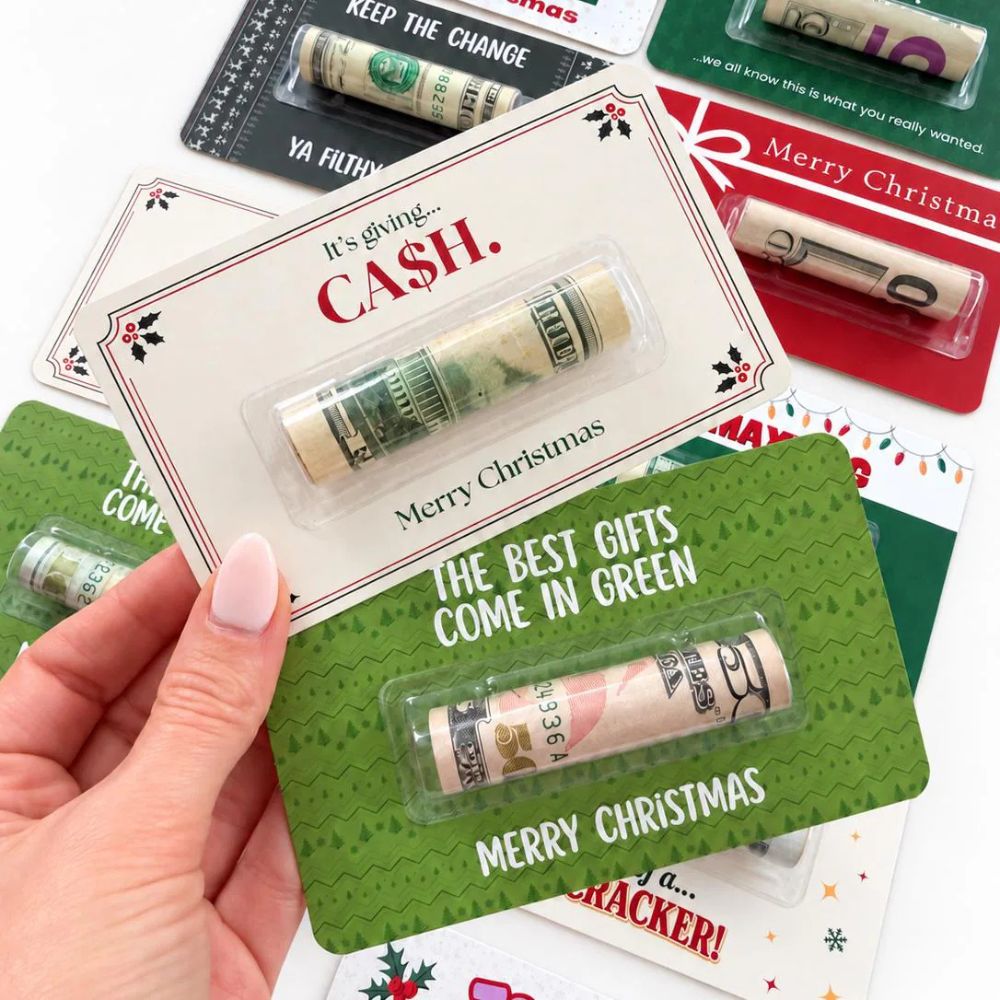 Christmas Money Holder Card, Funny Cash Gift for Teens, Money Card with Clear Dome