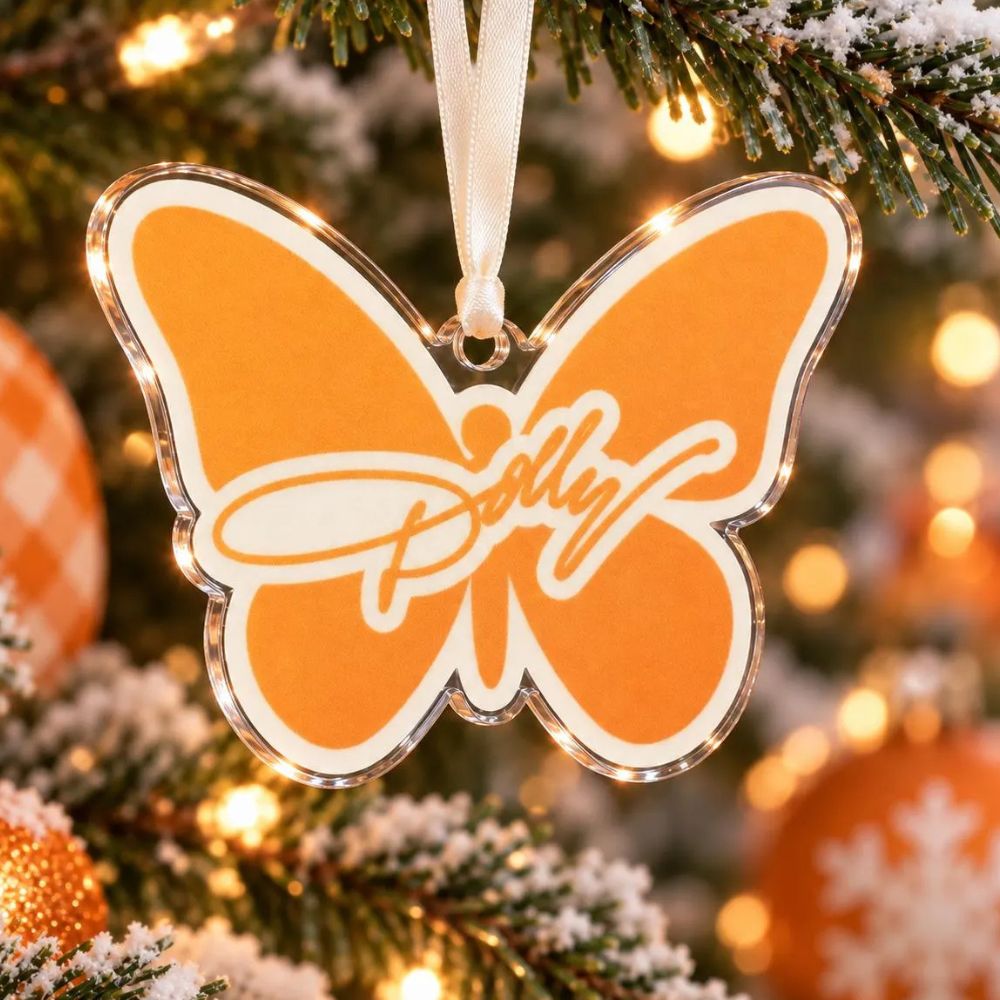 Dolly Parton Tennessee Ornament, Dolly Parton Acrylic Ornament, Butterfly Western Tree Decor