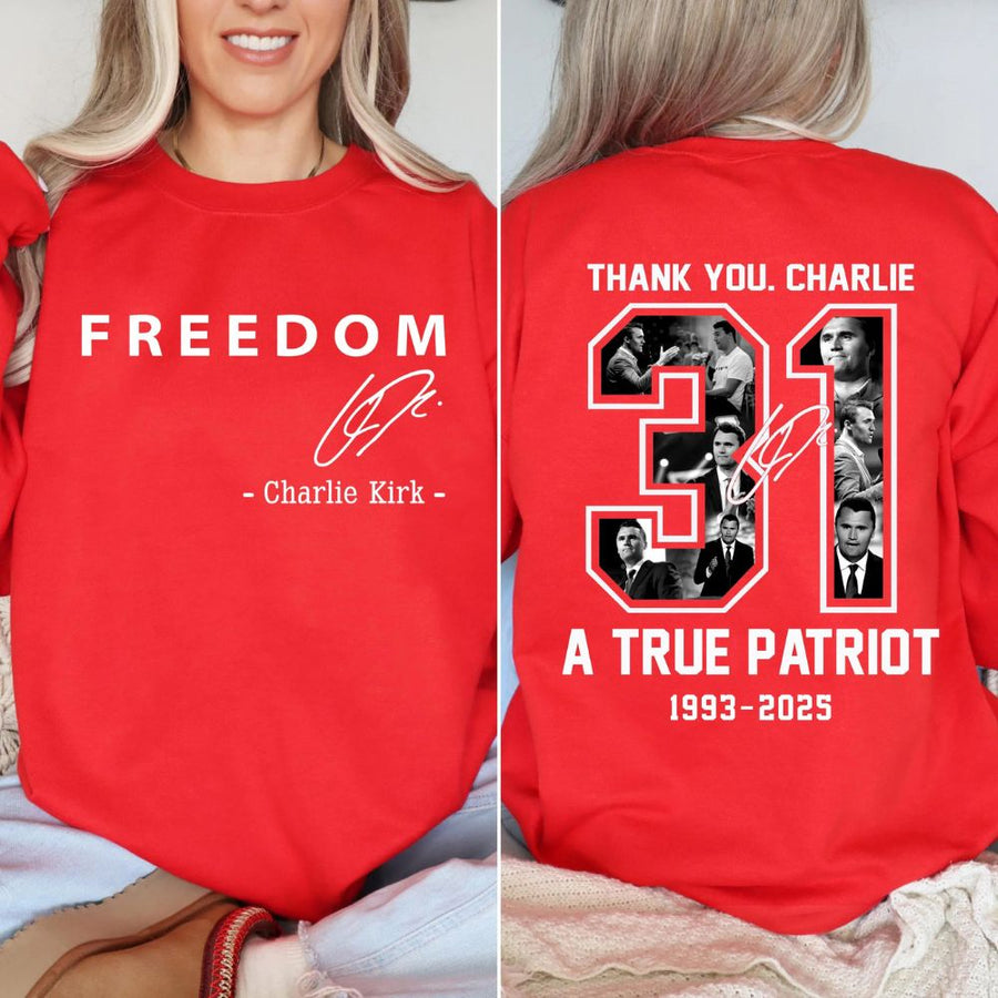 A True Patriot Charlie Kirk Front & Back Shirt, Charlie Kirk Memorial Shirt, Charlie Kirk Remembrance Shirt