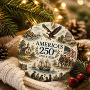 USA 250th Anniversary Ornament, 1776-2026 Patriotic Christmas Ornament, Semiquincentennial Gift
