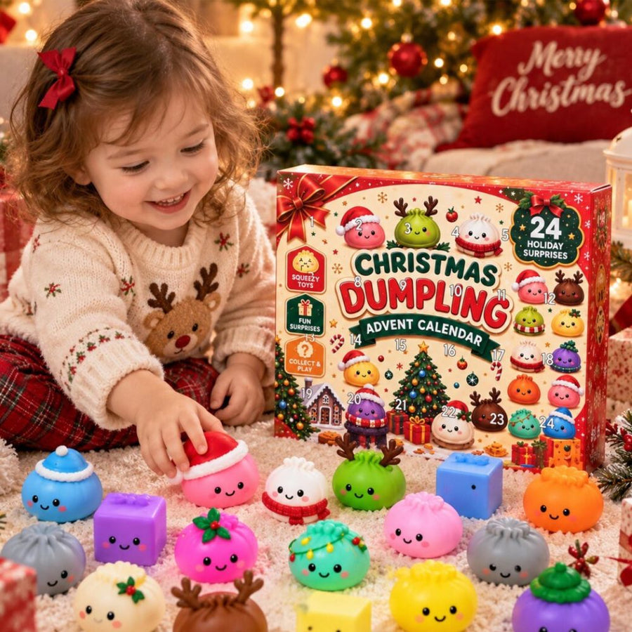 Christmas Dumpling Advent Calendar 2026, 24 Days Squishy Countdown, Dumpling Surprise Box, Blind Box Xmas Gift for Kids