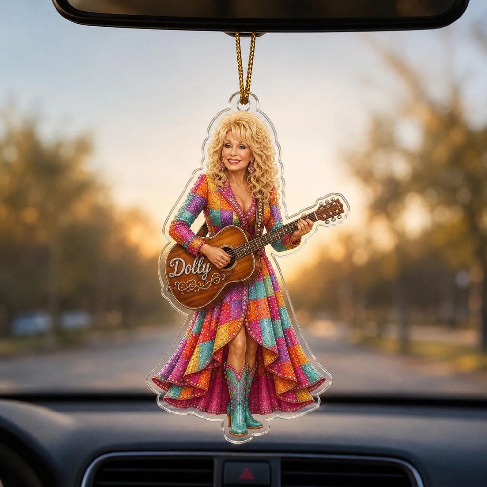 Dolly Parton Christmas Ornament, Dolly Parton Acrylic Ornament, Pink Disco Ball Country Music Ornament