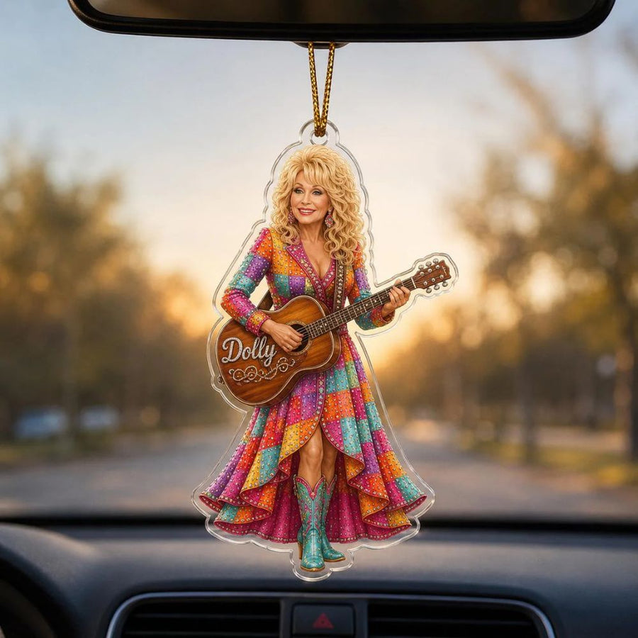 Dolly Parton Christmas Ornament, Dolly Parton Acrylic Ornament, Pink Disco Ball Country Music Ornament