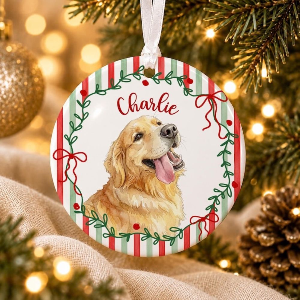 Personalized Pet Photo Christmas Ornament: Portrait From Photo Pet Ornament, Pet Lovers Gift