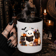 Boo Spell Book Mug, Halloween Ceramic Mug, Spooky Season Coffee Cup, Gift For Book Lovers