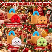 Cute Plush Dumpling Soft Rainbow Squishies with Steamer for Adults Gift
