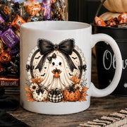 Vintage Halloween Ghost Mug, Halloween Ceramic Mug, Spooky Season Coffee Cup, Fall Halloween Gift