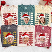 Personalized Christmas Family Shirts, Custom Photo Christmas Crew Comfort Colors Tee, Matching Family Holiday Shirts