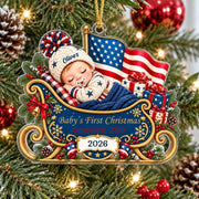 Personalized First Christmas 2026 Ornament, 250th America Anniversary Ornament, New Baby Ornament
