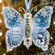 Butterfly Christmas Cash Holder Ornament, Acrylic Money Gift Holder, Christmas Gift For Kid