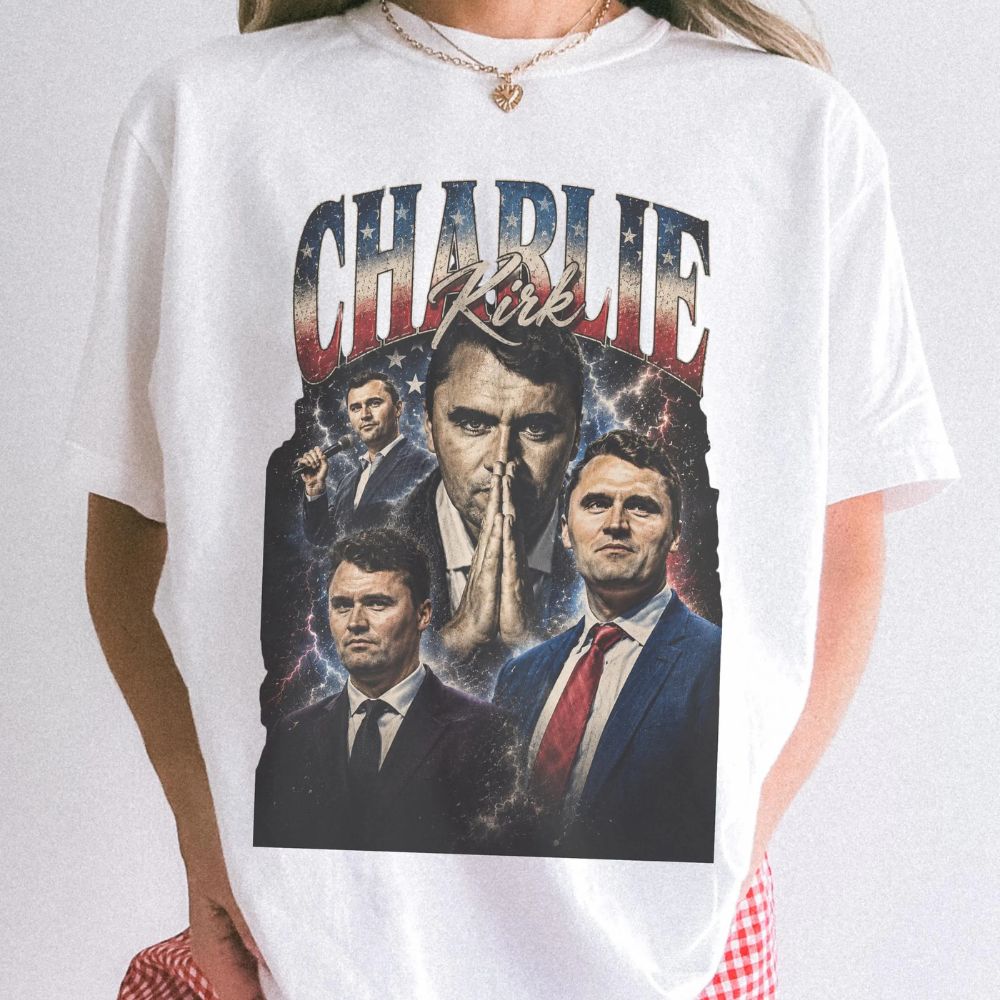 Charlie Kirk Vintage Graphic T-Shirt, Charlie Kirk Memorial Shaka Shirt, Pray for Charlie Kirk