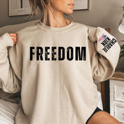 Charlie Kirk Freedom Sweatshirt, Charlie Kirk Right Sleeve Imprint Sweatshirt, Charlie Kirk Memorial