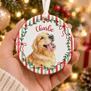 Personalized Pet Photo Christmas Ornament: Portrait From Photo Pet Ornament, Pet Lovers Gift
