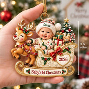 Personalized Baby’s First Christmas Ornament 2026, Custom Name Acrylic Keepsake, Newborn Baby Girl Boy Gift