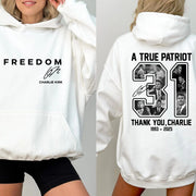 A True Patriot Front & Back Shirt, Charlie Kirk Memorial Shirt, Charlie Kirk Remembrance