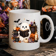 Boo Spell Book Mug, Halloween Ceramic Mug, Spooky Season Coffee Cup, Gift For Book Lovers
